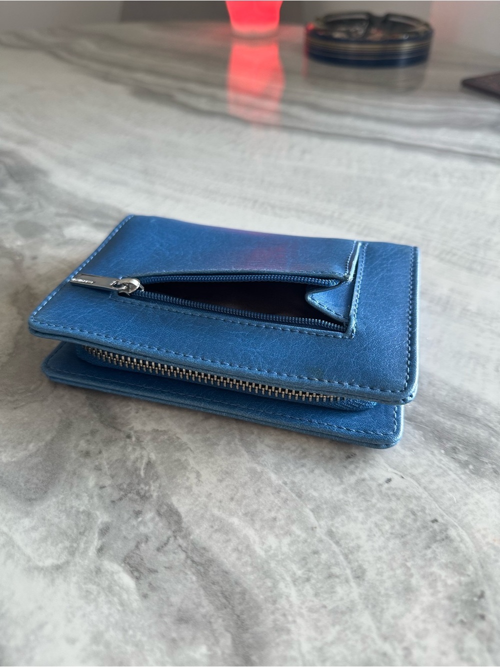 Matt & Nat Blue Compact Zip Wallet - Picture 4 of 10